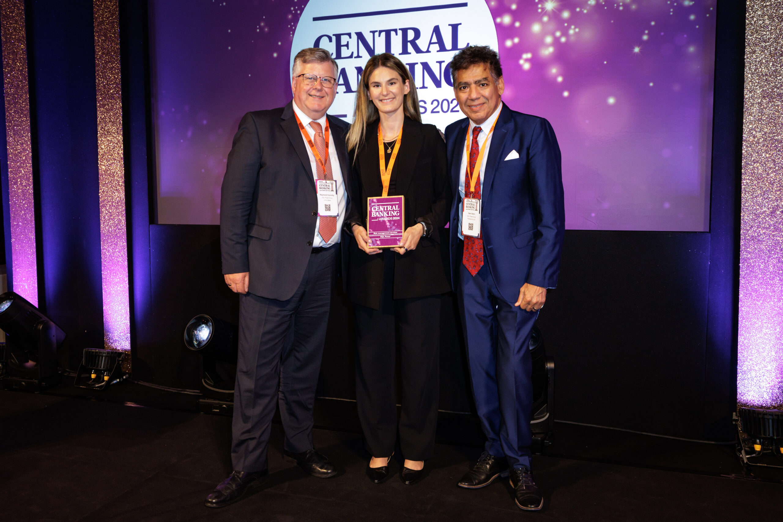 Central Banking Awards SQL Power team receiving their central banking award